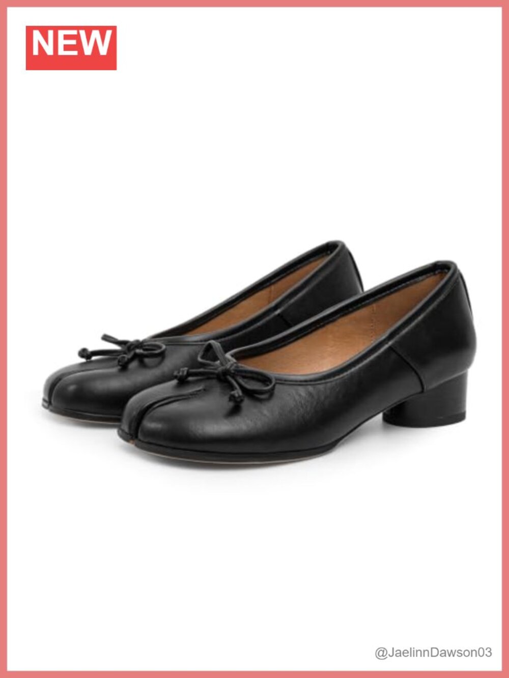 Women's Tabi Ballet Heels Split Toe Pumps Chunky Low Heel Ruched Satin Bow Slip